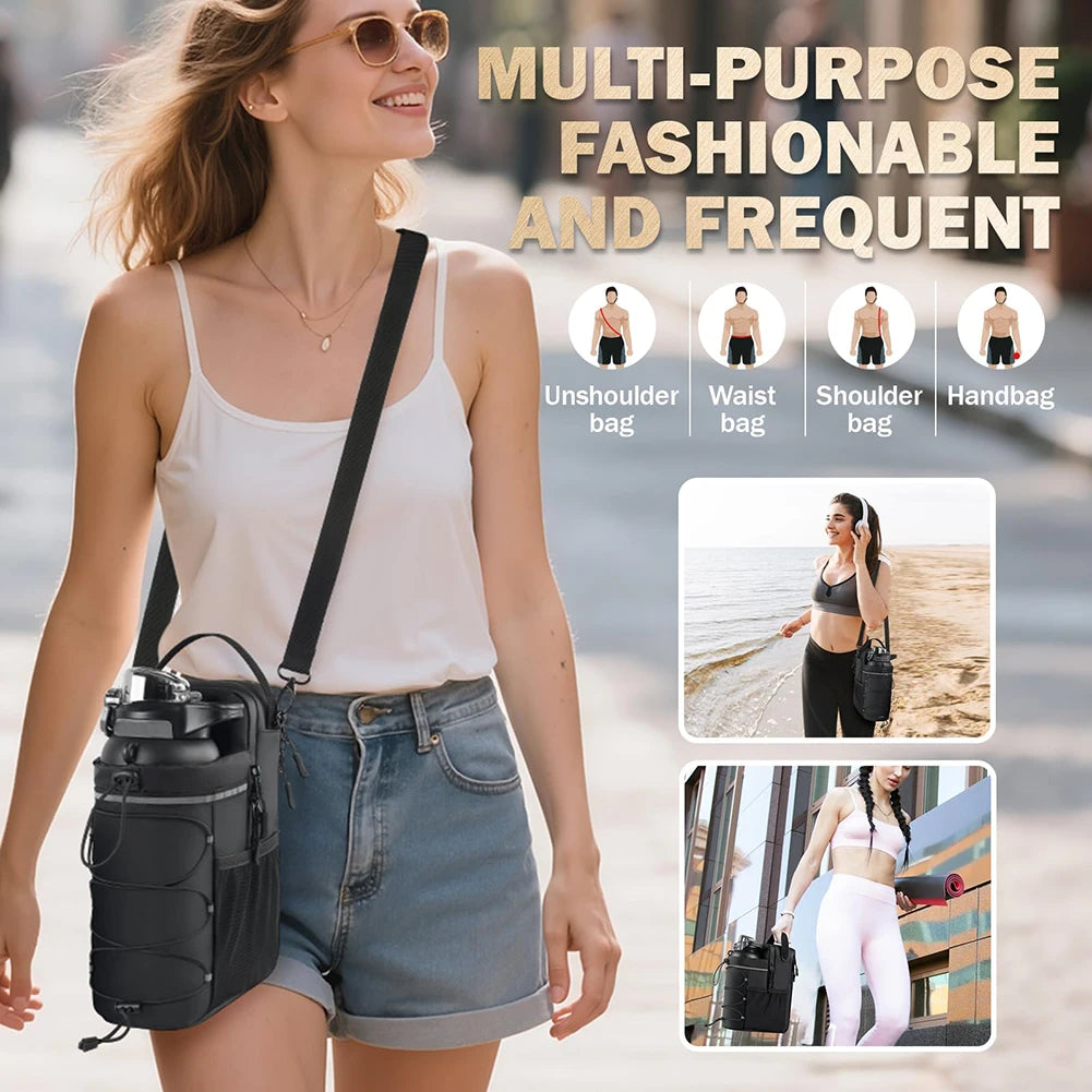 Magnetic Gym Bag Magnetic Water Bottle Bag Crossbody Bag Gym Pouch for Men and Women