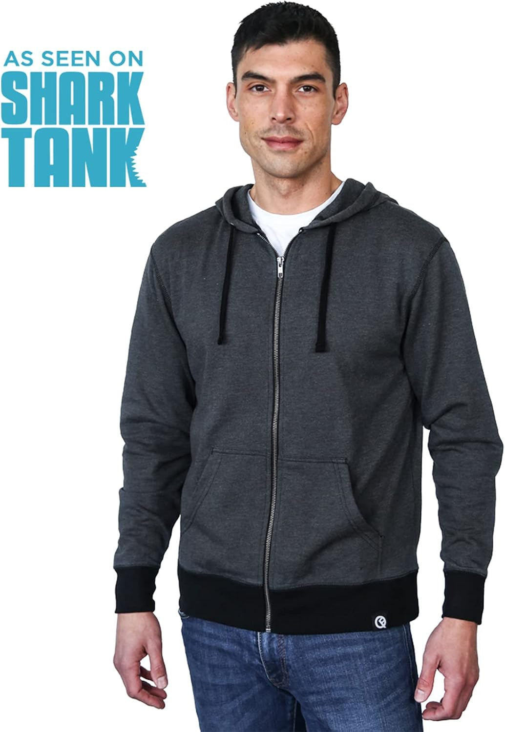 2-In-1 Reversible Backpack Hoodie (As Seen on SHARK TANK) Unisex Full-Zip Hero Hoodie Classic - Gunmetal Gray