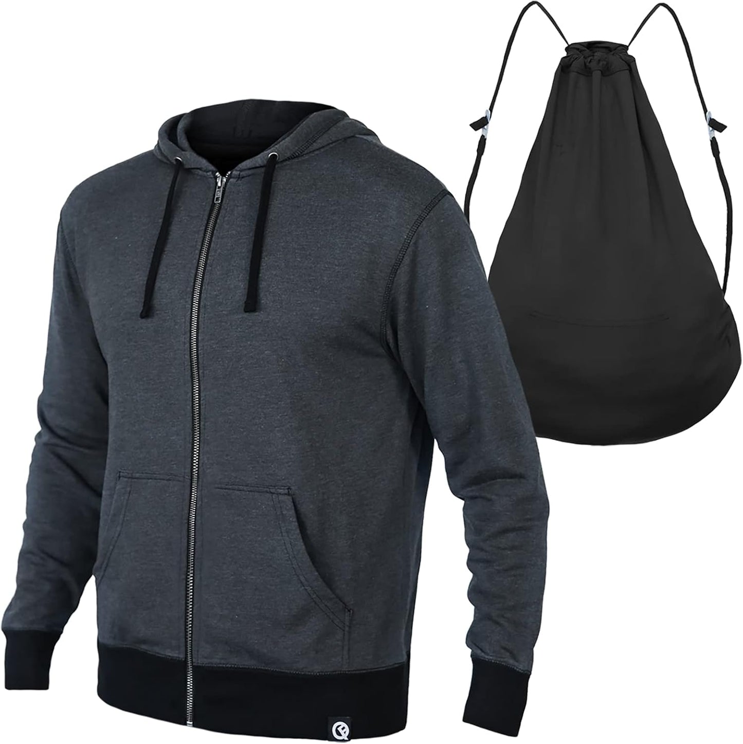 2-In-1 Reversible Backpack Hoodie (As Seen on SHARK TANK) Unisex Full-Zip Hero Hoodie Classic - Gunmetal Gray