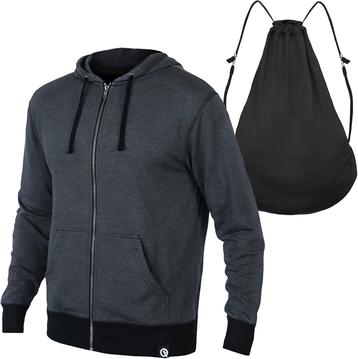 2-In-1 Reversible Backpack Hoodie (As Seen on SHARK TANK) Unisex Full-Zip Hero Hoodie Classic - Gunmetal Gray